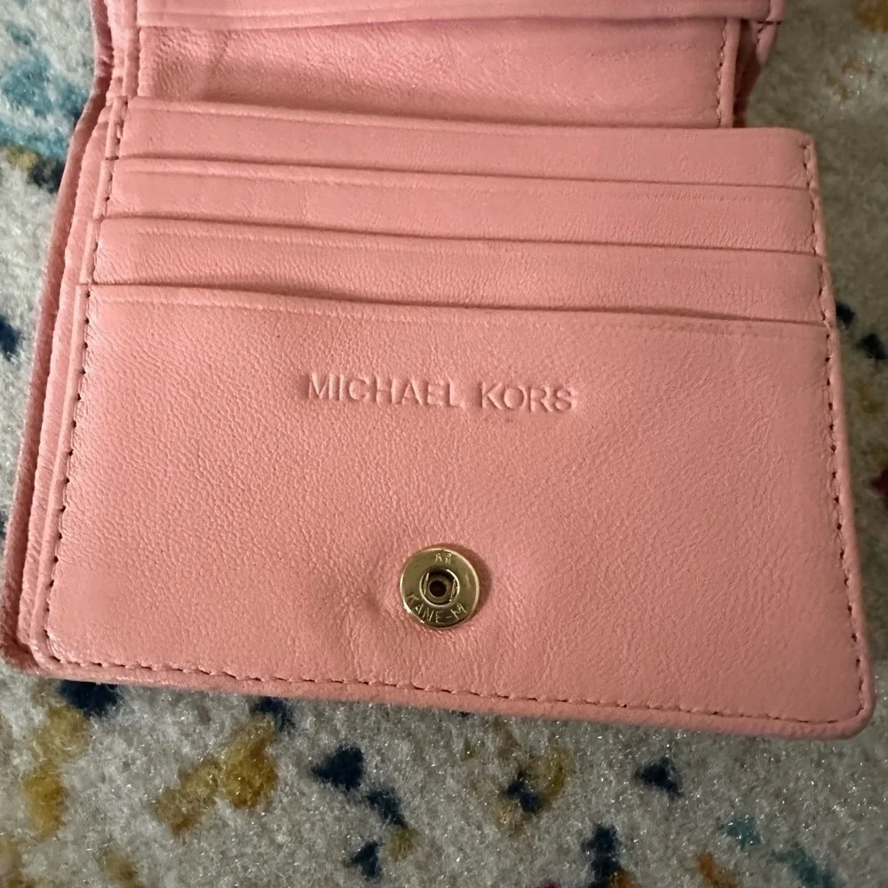 Michael Kors Pink Quilted Leather Bi-Fold Wallet